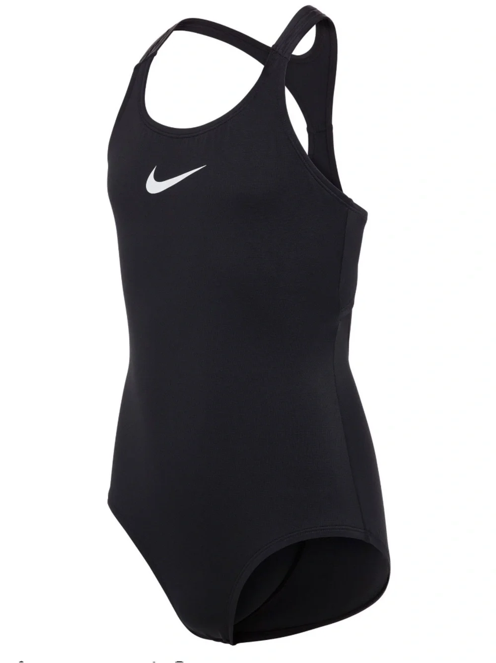Nike Kids Black One-Piece Swimsuit with White Swoosh